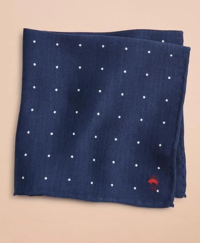 Brooks Brothers Pocket Squares and Handkerchiefs SilkBlend PolkaDot Pocket Square Navy 8211 Men Brooks Brothers Pocket Squares and Handkerchiefs SilkBlend PolkaDot Pocket Square Navy 8211 Men