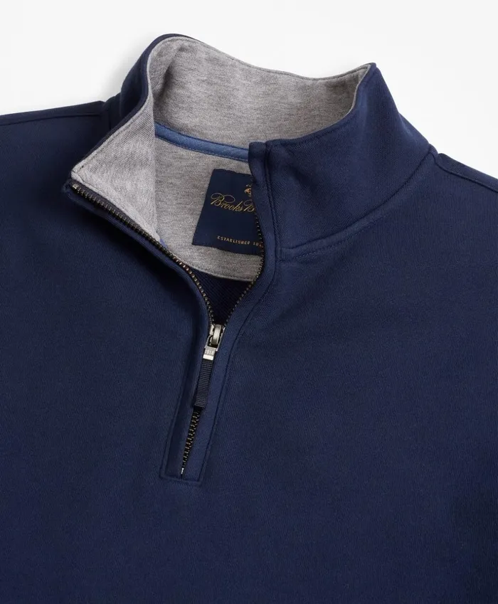 Brooks Brothers Polos and TShirts French Terry HalfZip Navy 8211 Men Brooks Brothers Polos and TShirts French Terry HalfZip Navy 8211 Men