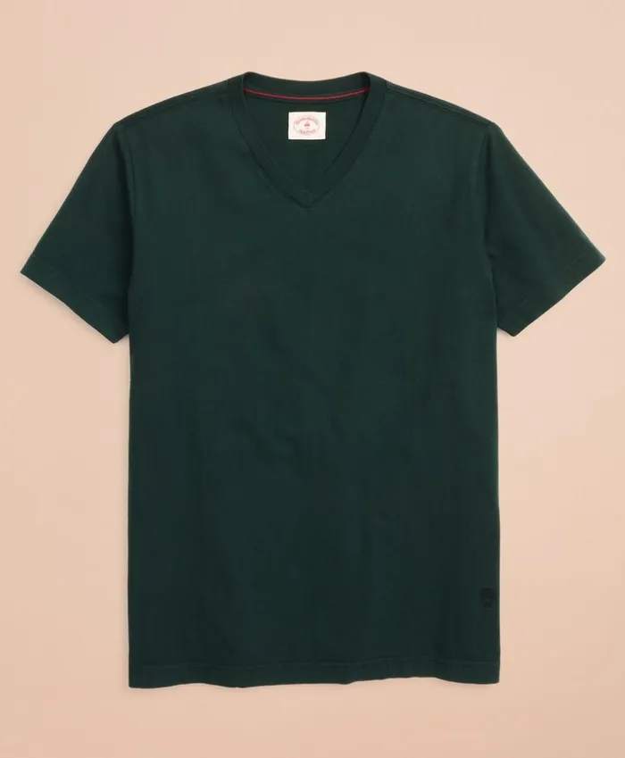 Brooks Brothers Polos and TShirts GarmentDyed VNeck TShirt Dark Green 8211 Men Brooks Brothers Polos and TShirts GarmentDyed VNeck TShirt Dark Green 8211 Men