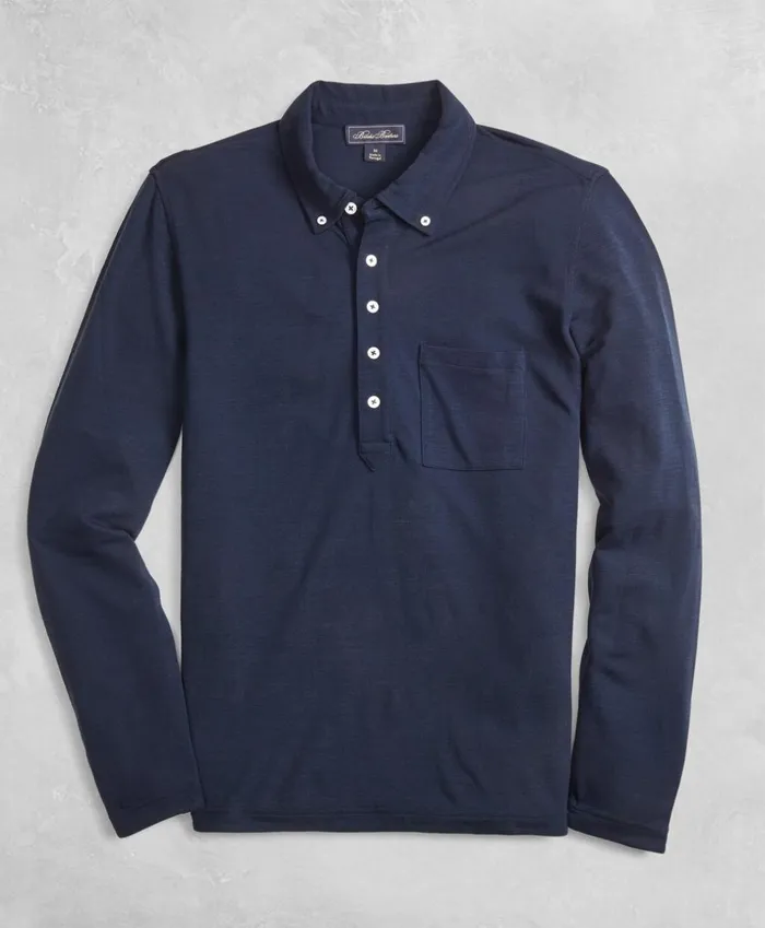 Brooks Brothers Polos and TShirts Golden Fleece BrooksTech LongSleeve Polo Shirt Navy 8211 Men Brooks Brothers Polos and TShirts Golden Fleece BrooksTech LongSleeve Polo Shirt Navy 8211 Men