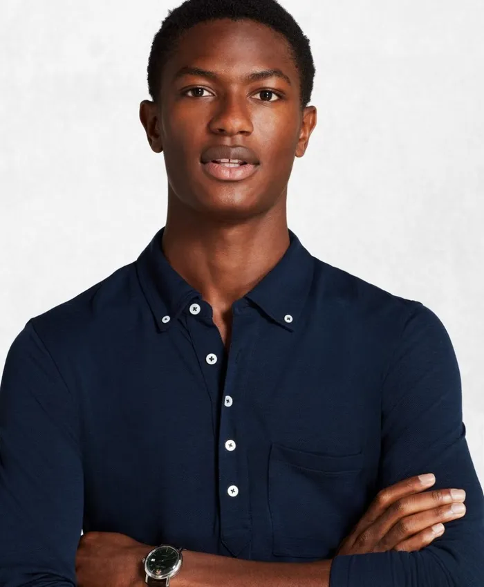 Brooks Brothers Polos and TShirts Golden Fleece BrooksTech LongSleeve Polo Shirt Navy 8211 Men Brooks Brothers Polos and TShirts Golden Fleece BrooksTech LongSleeve Polo Shirt Navy 8211 Men