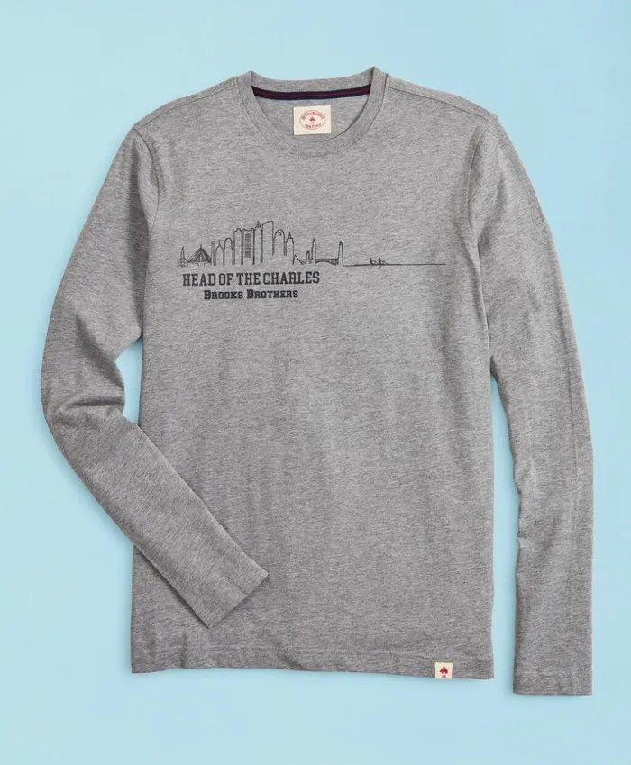 Brooks Brothers Polos and TShirts Head Of The Charles Regatta LongSleeve Graphic TShirt Grey 8211 Men Brooks Brothers Polos and TShirts Head Of The Charles Regatta LongSleeve Graphic TShirt Grey 8211 Men