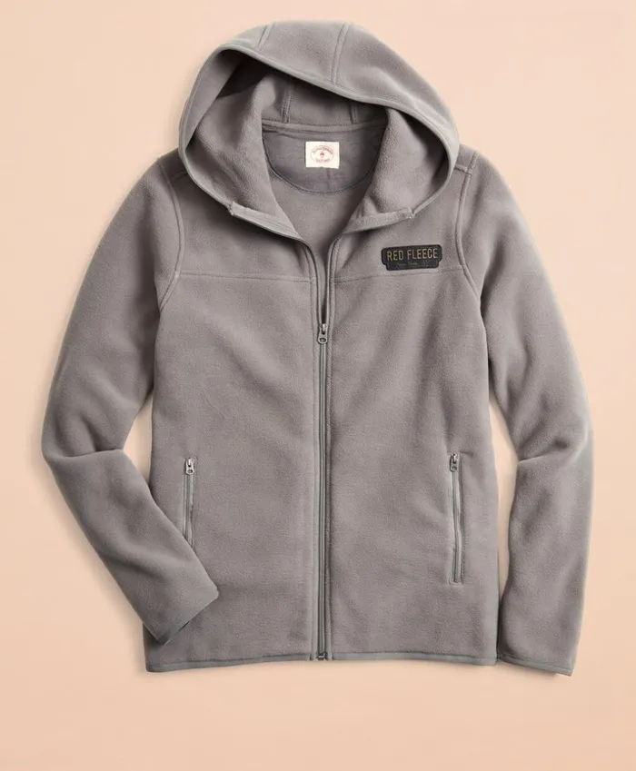 Brooks Brothers Polos and TShirts Polar Fleece Hoodie Dark Grey 8211 Men