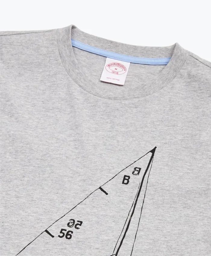 Brooks Brothers Polos and TShirts SailboatPrint Cotton Jersey TShirt Grey 8211 Men Brooks Brothers Polos and TShirts SailboatPrint Cotton Jersey TShirt Grey 8211 Men