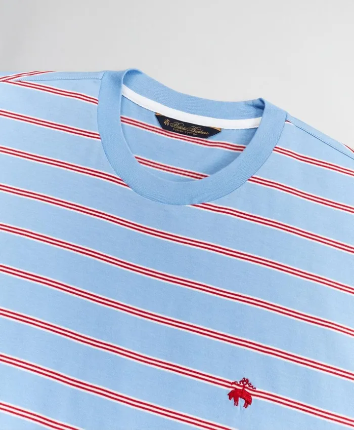 Brooks Brothers Polos and TShirts Supima Cotton MultiStripe TShirt Blue 8211 Men Brooks Brothers Polos and TShirts Supima Cotton MultiStripe TShirt Blue 8211 Men