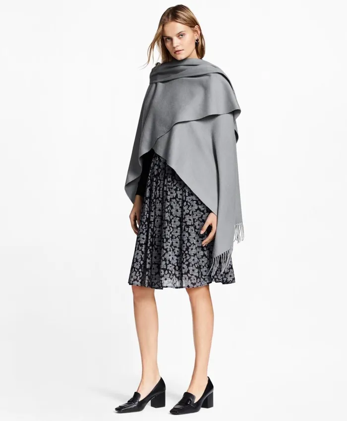 Brooks Brothers Scarves Hats and Gloves Cashmere Ruana Grey 8211 Women Brooks Brothers Scarves Hats and Gloves Cashmere Ruana Grey 8211 Women