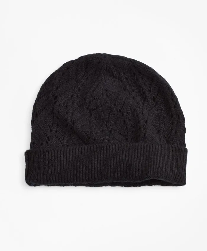 Brooks Brothers Scarves Hats and Gloves Pointelle CableKnit Cashmere Hat Black 8211 Women Brooks Brothers Scarves Hats and Gloves Pointelle CableKnit Cashmere Hat Black 8211 Women