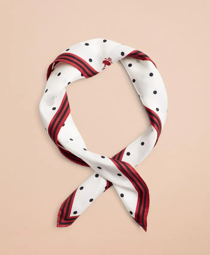 Brooks Brothers Scarves Hats and Gloves PolkaDot Silk Square Scarf White 8211 Women Brooks Brothers Scarves Hats and Gloves PolkaDot Silk Square Scarf White 8211 Women