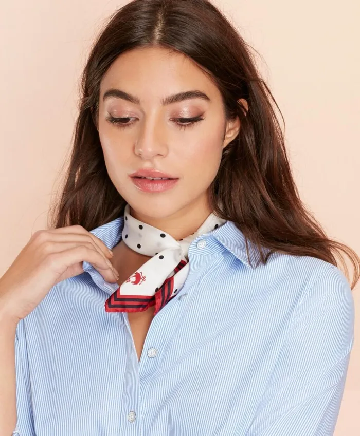 Brooks Brothers Scarves Hats and Gloves PolkaDot Silk Square Scarf White 8211 Women Brooks Brothers Scarves Hats and Gloves PolkaDot Silk Square Scarf White 8211 Women