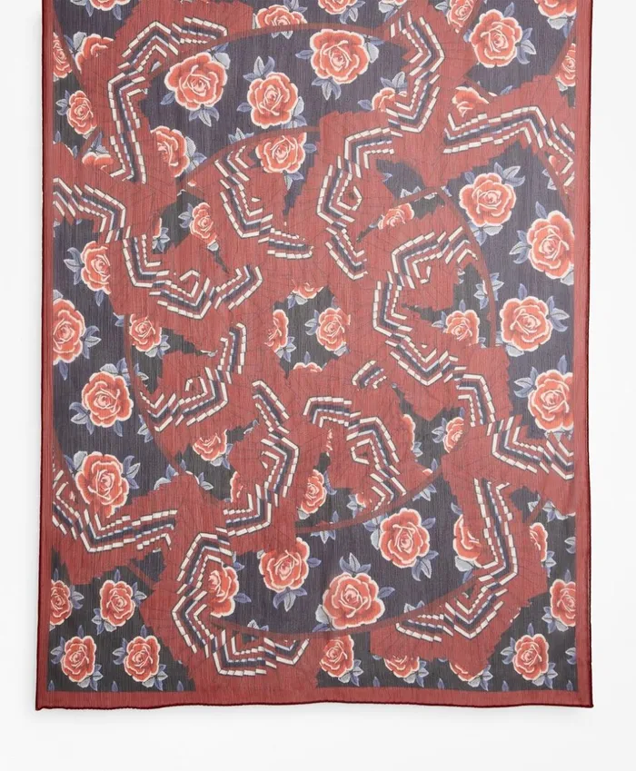 Brooks Brothers Scarves Hats and Gloves RosePrint Silk Chiffon Oblong Scarf Red Multi 8211 Women Brooks Brothers Scarves Hats and Gloves RosePrint Silk Chiffon Oblong Scarf Red Multi 8211 Women