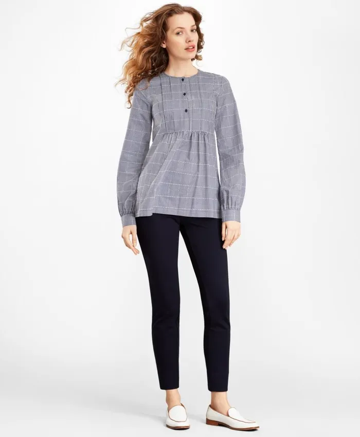 Brooks Brothers Shirts and Tops Checked Supima Cotton Tunic Navywhite 8211 Women Brooks Brothers Shirts and Tops Checked Supima Cotton Tunic Navywhite 8211 Women
