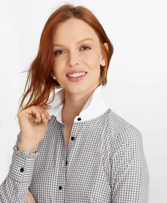 Brooks Brothers Shirts and Tops NonIron Gingham Supima Cotton Dobby ContrastCollar Fitted Shirt Grey 8211 Women Brooks Brothers Shirts and Tops NonIron Gingham Supima Cotton Dobby ContrastCollar Fitted Shirt Grey 8211 Women