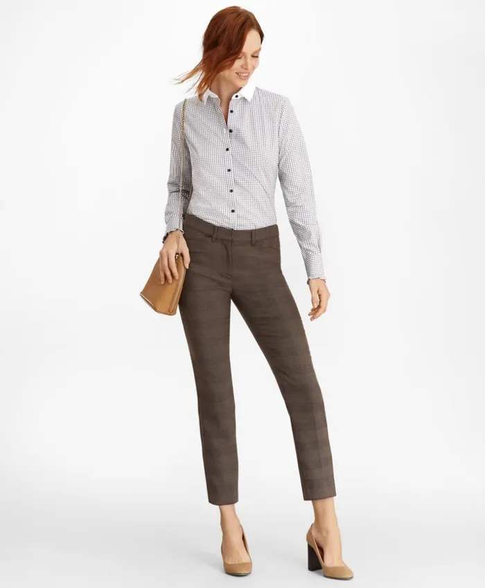 Brooks Brothers Shirts and Tops NonIron Gingham Supima Cotton Dobby ContrastCollar Fitted Shirt Grey 8211 Women Brooks Brothers Shirts and Tops NonIron Gingham Supima Cotton Dobby ContrastCollar Fitted Shirt Grey 8211 Women
