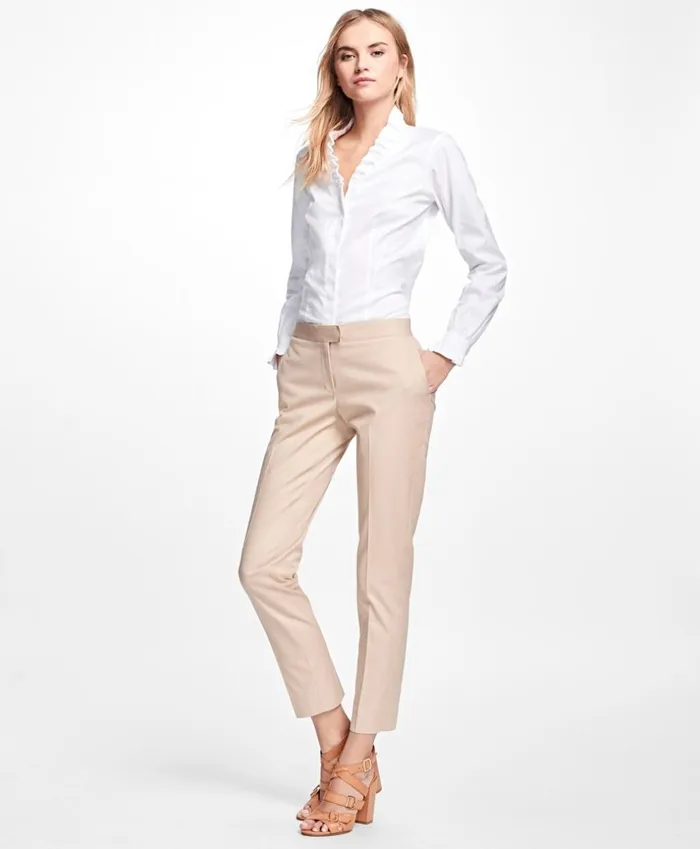 Brooks Brothers Shirts and Tops NonIron Ruffle Pinpoint Oxford Dress Shirt White 8211 Women Brooks Brothers Shirts and Tops NonIron Ruffle Pinpoint Oxford Dress Shirt White 8211 Women