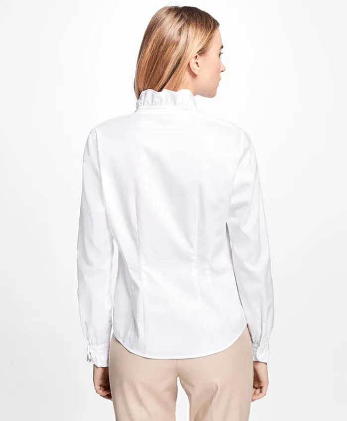 Brooks Brothers Shirts and Tops NonIron Ruffle Pinpoint Oxford Dress Shirt White 8211 Women Brooks Brothers Shirts and Tops NonIron Ruffle Pinpoint Oxford Dress Shirt White 8211 Women