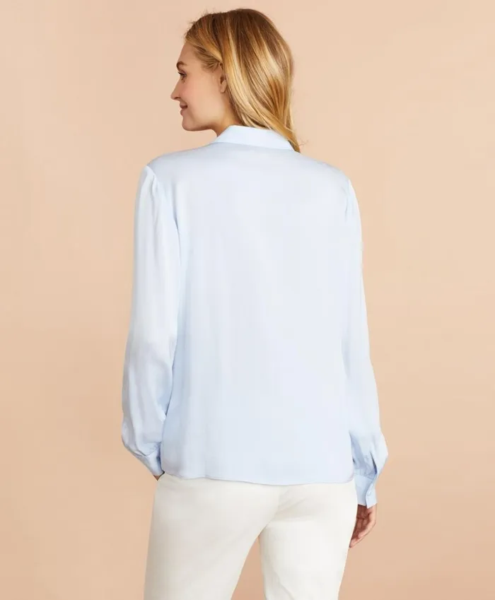 Brooks Brothers Shirts and Tops Pintucked Crepe Blouse Blue 8211 Women Brooks Brothers Shirts and Tops Pintucked Crepe Blouse Blue 8211 Women