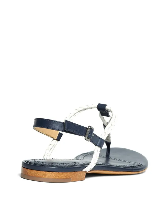 Brooks Brothers Shoes and Belts Braided Calfskin Sandals Navywhite 8211 Women Brooks Brothers Shoes and Belts Braided Calfskin Sandals Navywhite 8211 Women