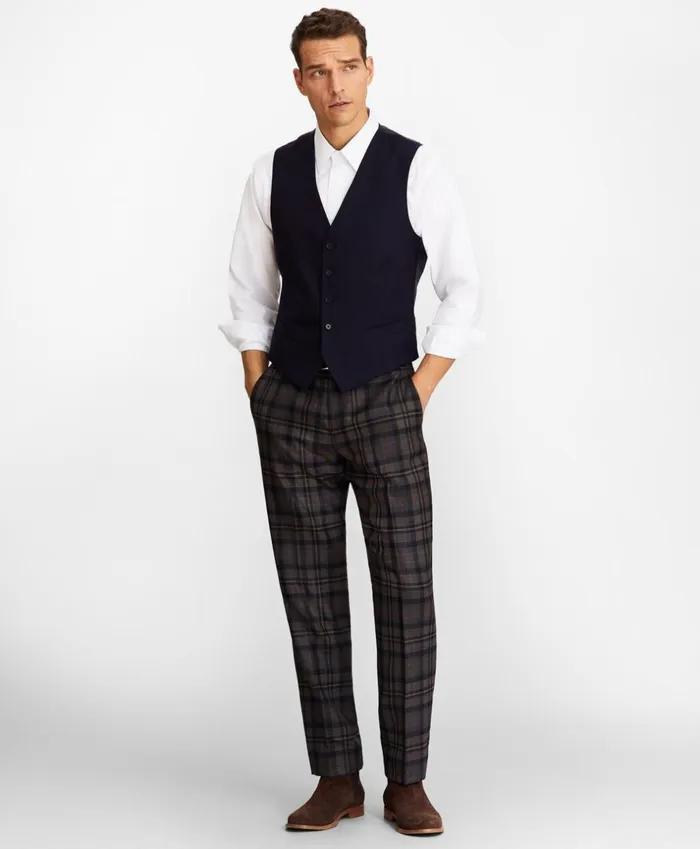 Brooks Brothers Sport Coats and Vests FiveButton Flannel Vest Navy 8211 Men Brooks Brothers Sport Coats and Vests FiveButton Flannel Vest Navy 8211 Men