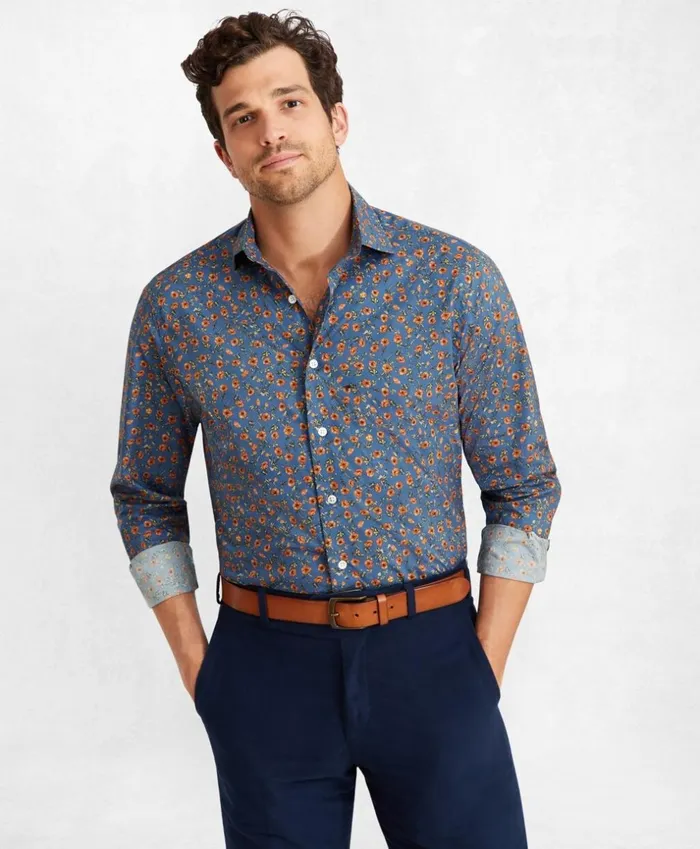 Brooks Brothers Sport Shirts Golden Fleece Regent Fit Blue Floral Sport Shirt Blue 8211 Men Brooks Brothers Sport Shirts Golden Fleece Regent Fit Blue Floral Sport Shirt Blue 8211 Men
