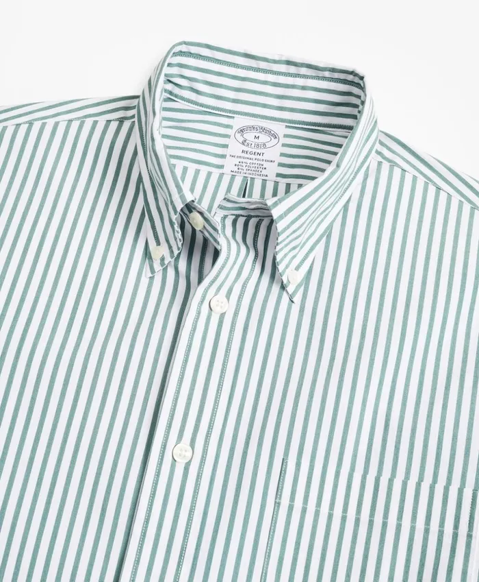 Brooks Brothers Sport Shirts Performance Series MadisonFit COOLMAX Poplin Striped Sport Shirt Green 8211 Men Brooks Brothers Sport Shirts Performance Series MadisonFit COOLMAX Poplin Striped Sport Shirt Green 8211 Men