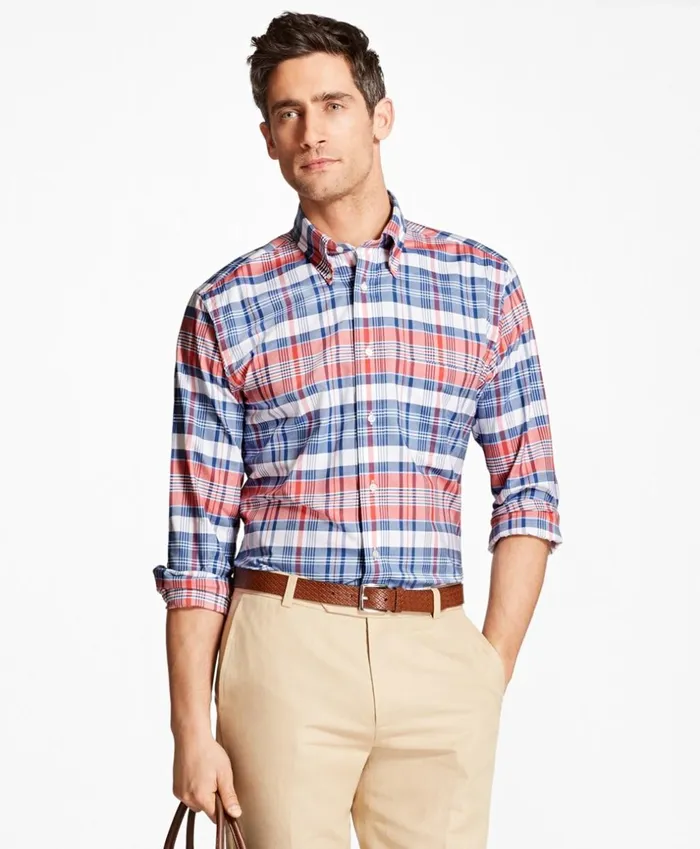Brooks Brothers Sport Shirts Regent Fit Oxford Madras Plaid Sport Shirt Redblue 8211 Men Brooks Brothers Sport Shirts Regent Fit Oxford Madras Plaid Sport Shirt Redblue 8211 Men