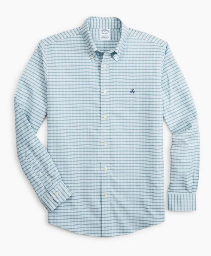 Brooks Brothers Sport Shirts Stretch Regent Fitted Sport Shirt NonIron Check Blue 8211 Men Brooks Brothers Sport Shirts Stretch Regent Fitted Sport Shirt NonIron Check Blue 8211 Men