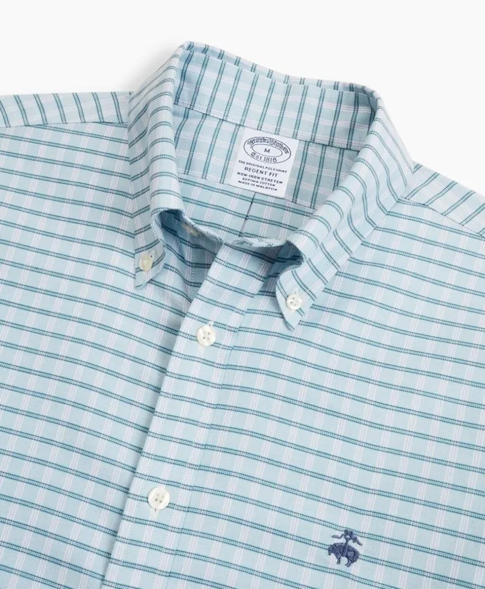 Brooks Brothers Sport Shirts Stretch Regent Fitted Sport Shirt NonIron Check Blue 8211 Men Brooks Brothers Sport Shirts Stretch Regent Fitted Sport Shirt NonIron Check Blue 8211 Men