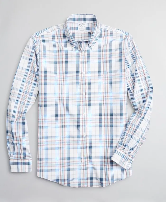 Brooks Brothers Sport Shirts Stretch Regent Fitted Sport Shirt NonIron MultiPlaid Whitemulti 8211 Men Brooks Brothers Sport Shirts Stretch Regent Fitted Sport Shirt NonIron MultiPlaid Whitemulti 8211 Men