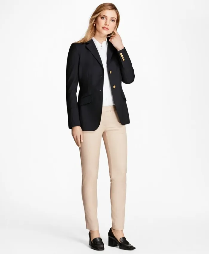 Brooks Brothers Suit Separates Loro Piana TwoButton Wool Blazer Navy 8211 Women Brooks Brothers Suit Separates Loro Piana TwoButton Wool Blazer Navy 8211 Women