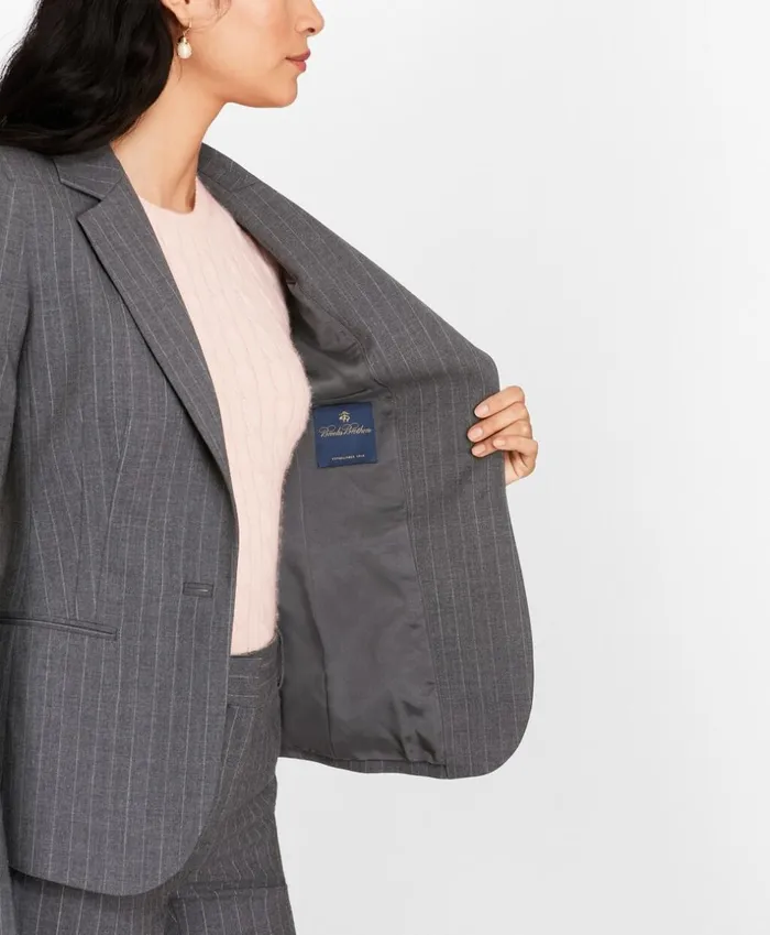 Brooks Brothers Suit Separates Pinstripe Stretch Wool Jacket Grey 8211 Women Brooks Brothers Suit Separates Pinstripe Stretch Wool Jacket Grey 8211 Women