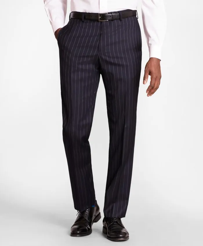 Brooks Brothers Suits BrooksGate RegentFit BeadStripe Wool Twill Suit Pants Navy 8211 Men