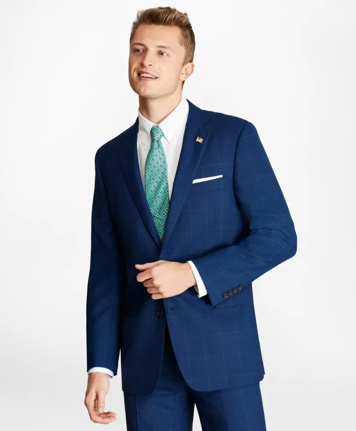 Brooks Brothers Suits Regent Fit Plaid 1818 Suit Blue 8211 Men