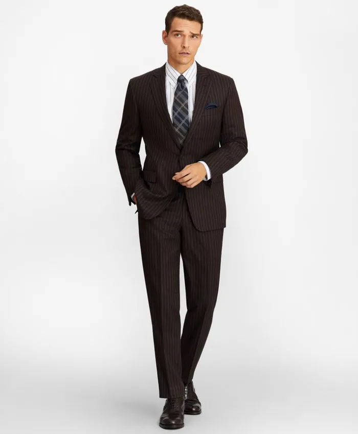 Brooks Brothers Suits Regent Fit Stripe 1818 Suit Brown 8211 Men