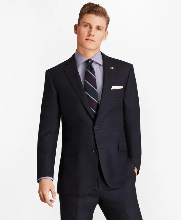 Brooks Brothers Suits Regent Fit TwoButton 1818 Suit Dark Blue 8211 Men