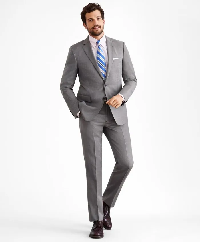 Brooks Brothers Suits Regent Fit TwoButton Grey 1818 Suit Grey 8211 Men
