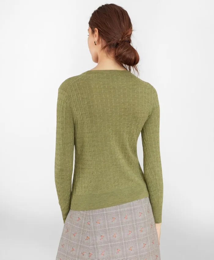 Brooks Brothers Sweaters CableKnit Merino Wool Sweater Olive 8211 Women Brooks Brothers Sweaters CableKnit Merino Wool Sweater Olive 8211 Women