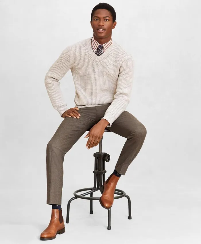 Brooks Brothers Sweaters Golden Fleece WoolCashmere VNeck Sweater Oatmeal 8211 Men Brooks Brothers Sweaters Golden Fleece WoolCashmere VNeck Sweater Oatmeal 8211 Men