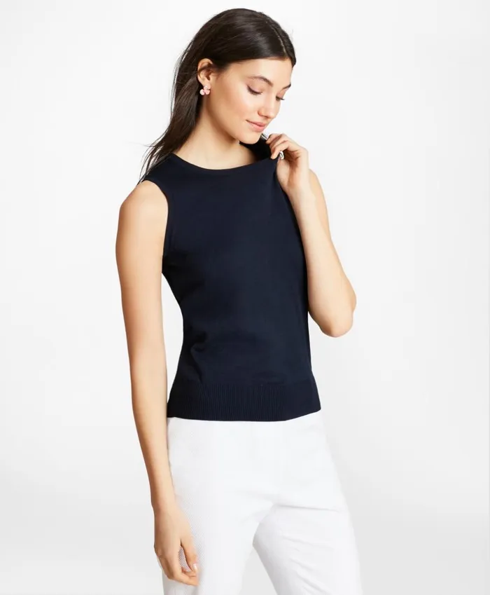 Brooks Brothers Sweaters Lightweight Supima Cotton Shell Navy 8211 Women