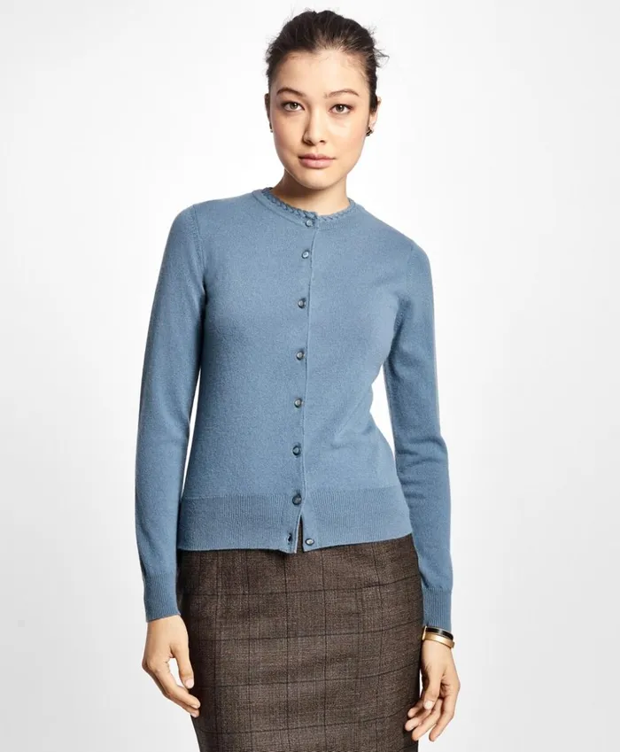 Brooks Brothers Sweaters LongSleeve Cashmere Cardigan Light Blue 8211 Women Brooks Brothers Sweaters LongSleeve Cashmere Cardigan Light Blue 8211 Women