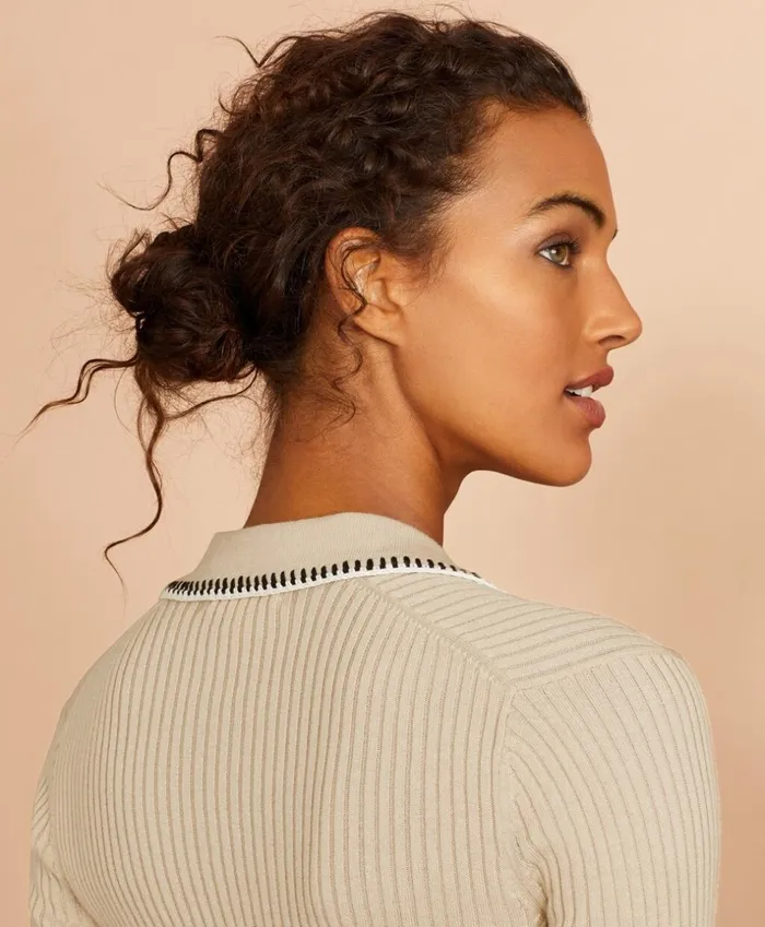 Brooks Brothers Sweaters RibKnit Cotton Polo Sweater Light Beige 8211 Women Brooks Brothers Sweaters RibKnit Cotton Polo Sweater Light Beige 8211 Women