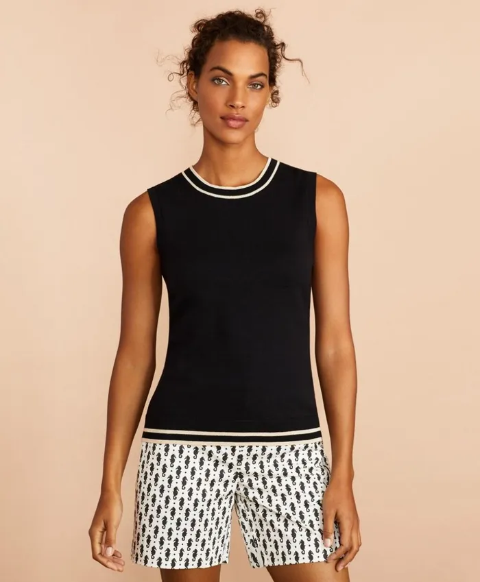 Brooks Brothers Sweaters Striped Cotton Shell Black 8211 Women Brooks Brothers Sweaters Striped Cotton Shell Black 8211 Women