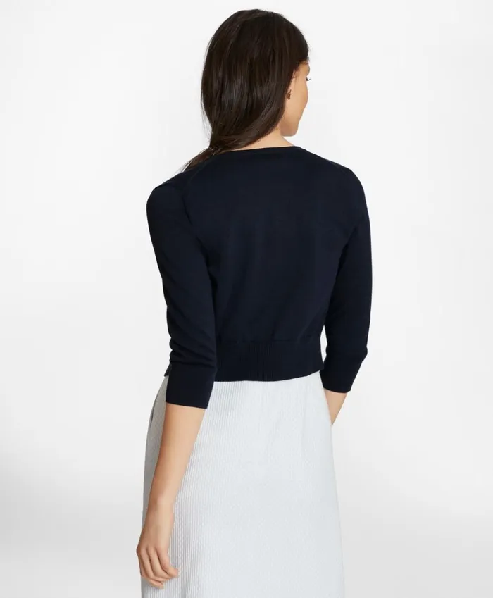 Brooks Brothers Sweaters Supima Cotton Cropped Cardigan Navy 8211 Women Brooks Brothers Sweaters Supima Cotton Cropped Cardigan Navy 8211 Women