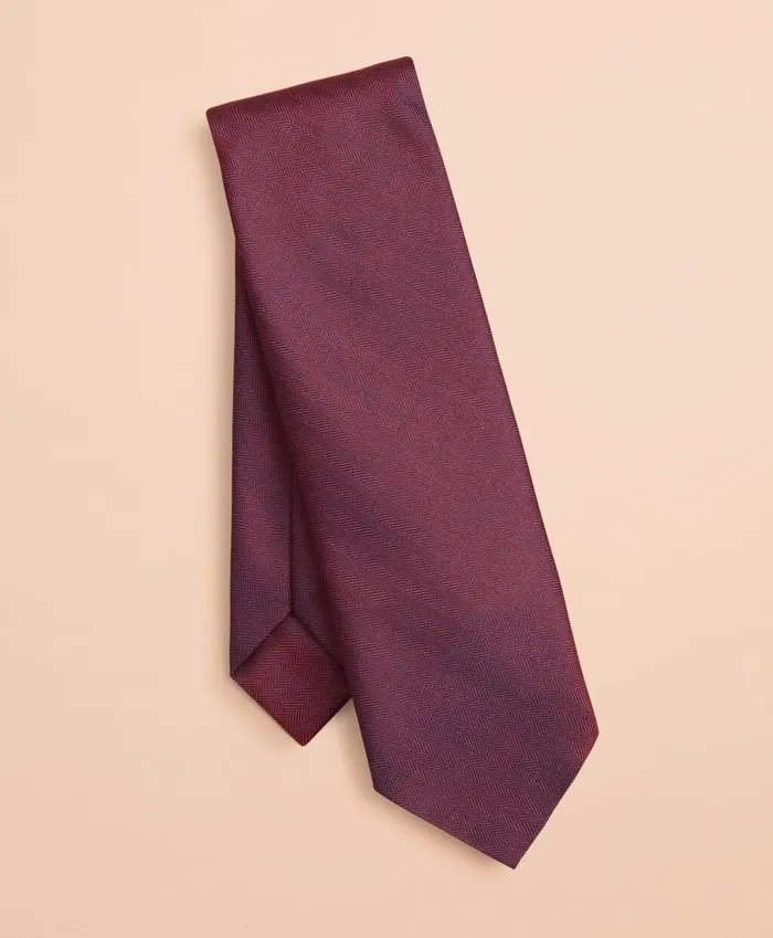 Brooks Brothers Ties Herringbone Silk Tie Wine 8211 Men