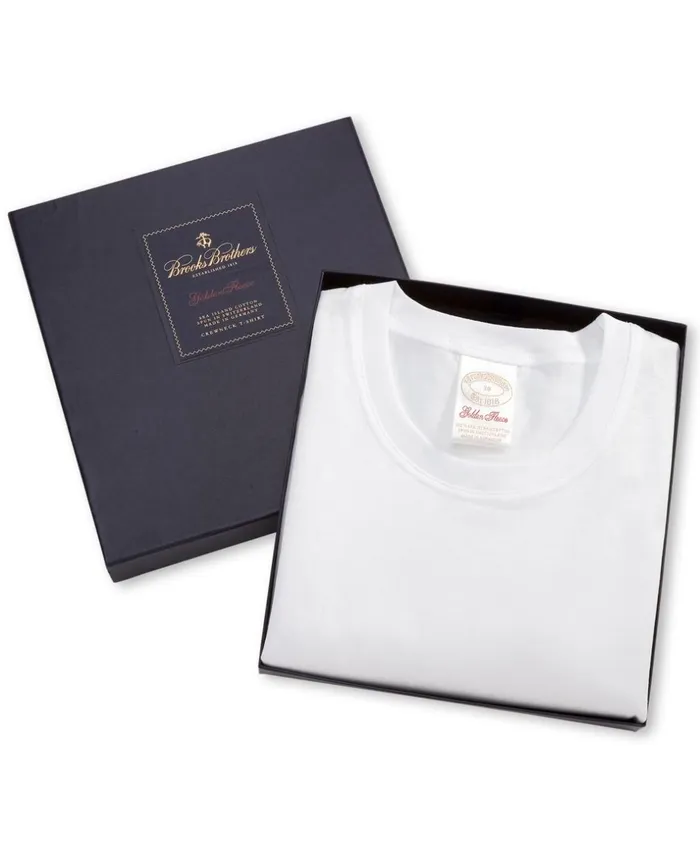 Brooks Brothers Underwear and Socks Sea Island Crew Tee White 8211 Men