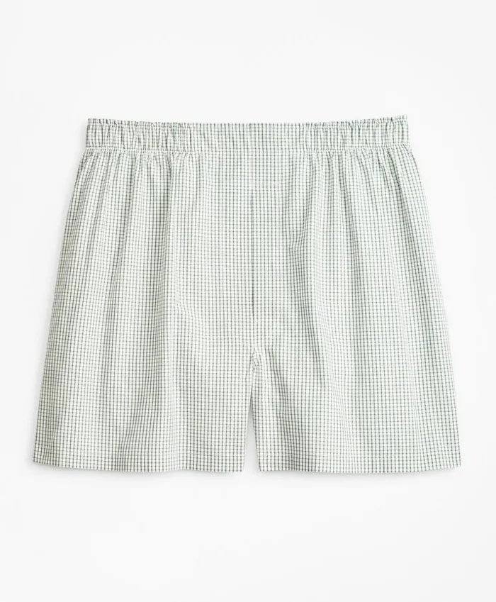 Brooks Brothers Underwear and Socks Traditional Fit Windowpane Boxers Green 8211 Men Brooks Brothers Underwear and Socks Traditional Fit Windowpane Boxers Green 8211 Men