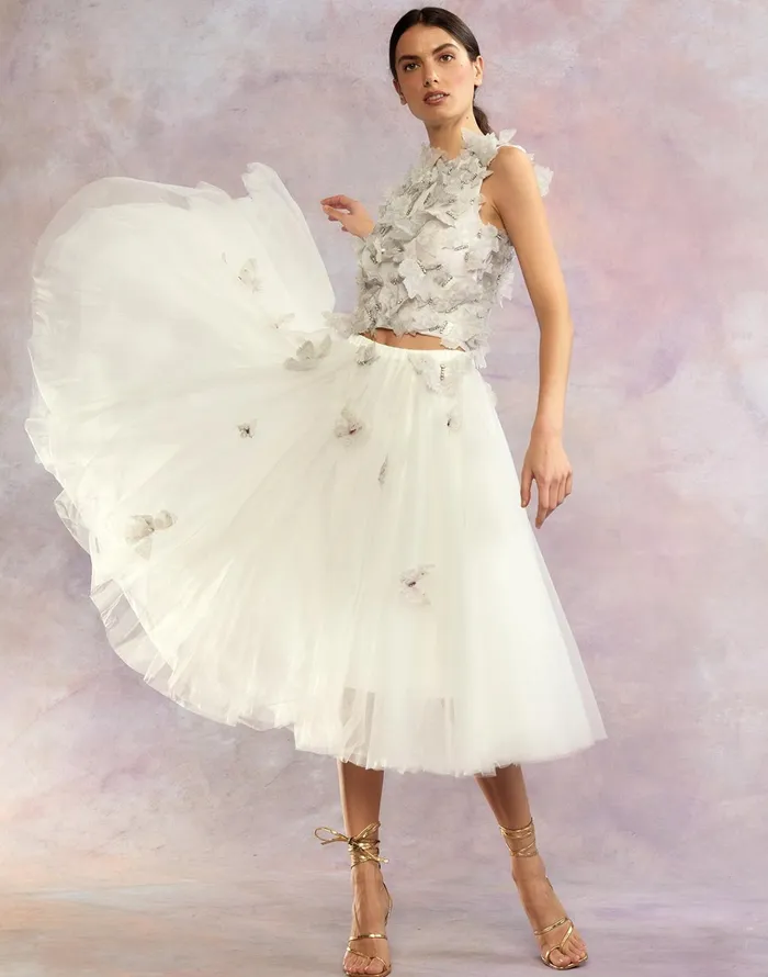 Butterfly Tulle Skirt 8211 White Women Cynthia Rowley Bottoms