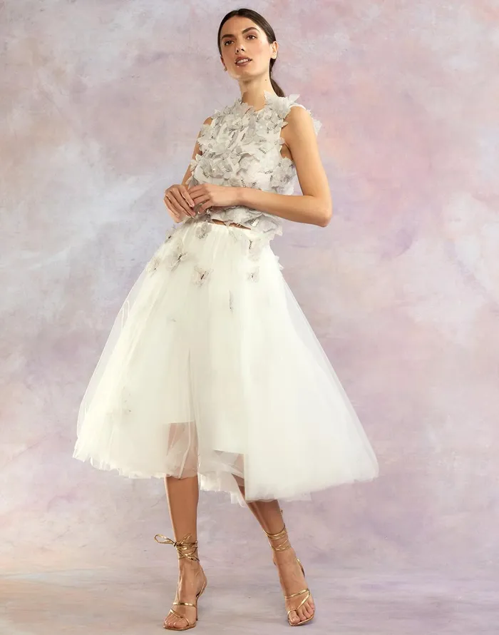 Butterfly Tulle Skirt 8211 White Women Cynthia Rowley Bottoms