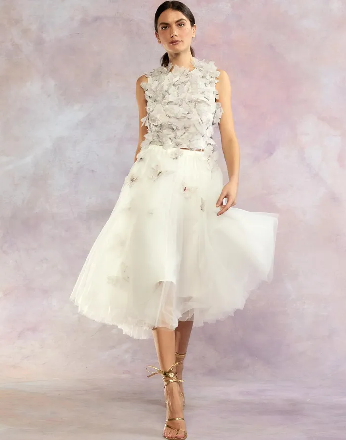Butterfly Tulle Skirt 8211 White Women Cynthia Rowley Bottoms