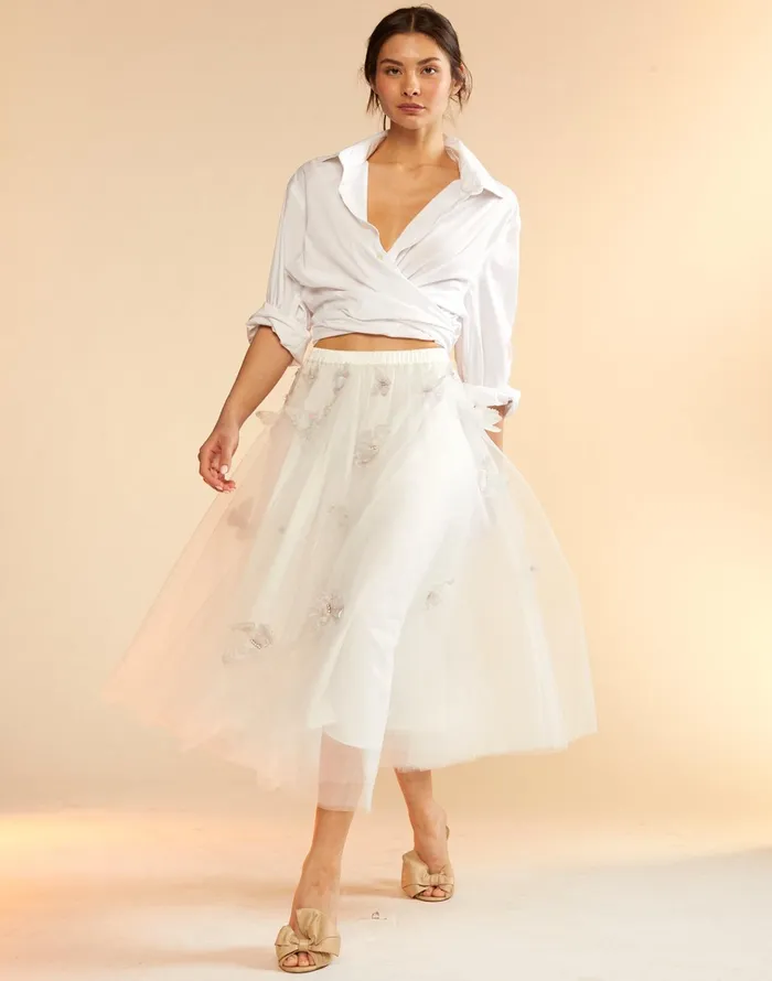 Butterfly Tulle Skirt 8211 White Women Cynthia Rowley Bottoms