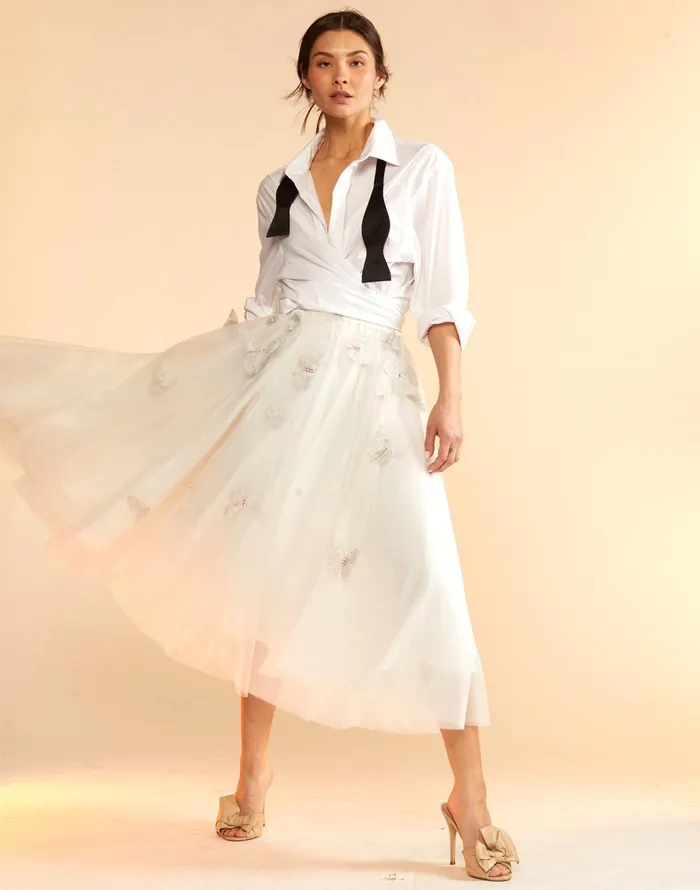 Butterfly Tulle Skirt 8211 White Women Cynthia Rowley Bottoms